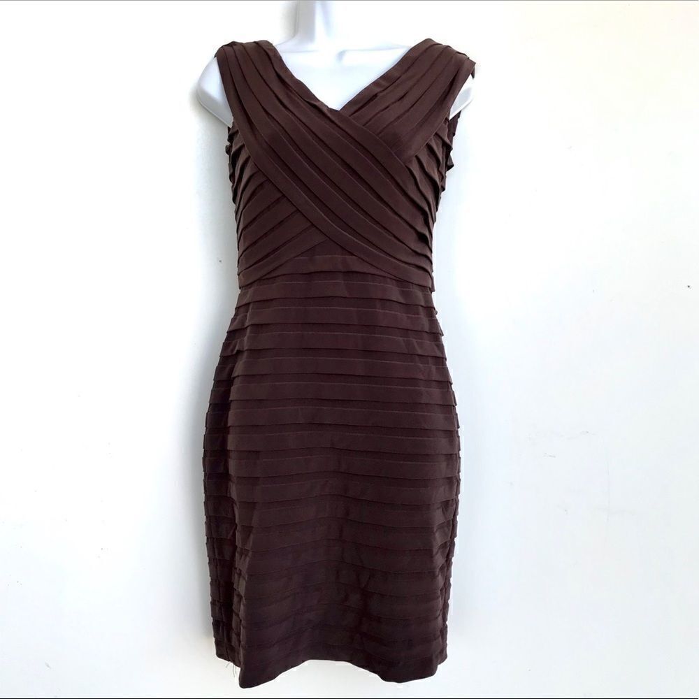 Adrianna Papell Brown Stretch sheath dress Sz 8